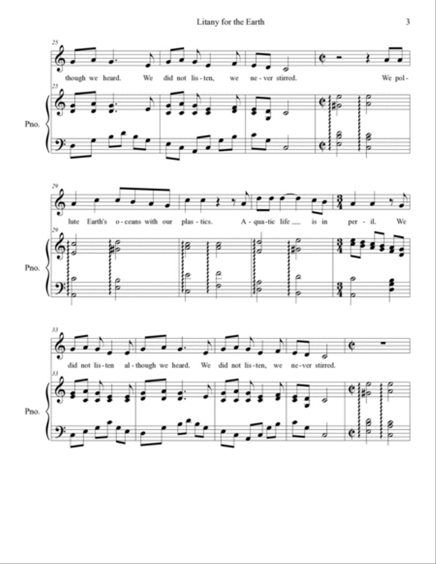 Litany for the Earth Unison Choir scores gallery preview page 3
