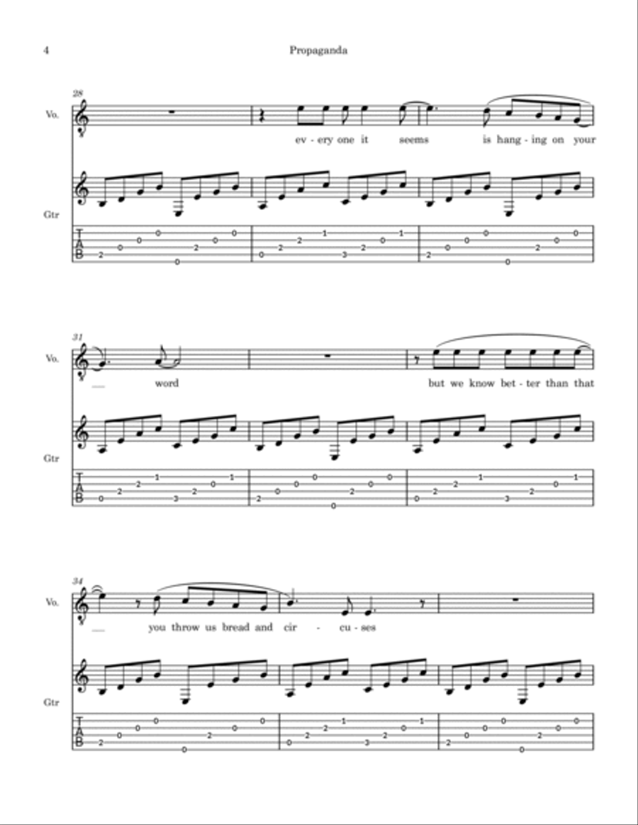Propaganda Propaganda Acoustic Guitar scores gallery preview page 5