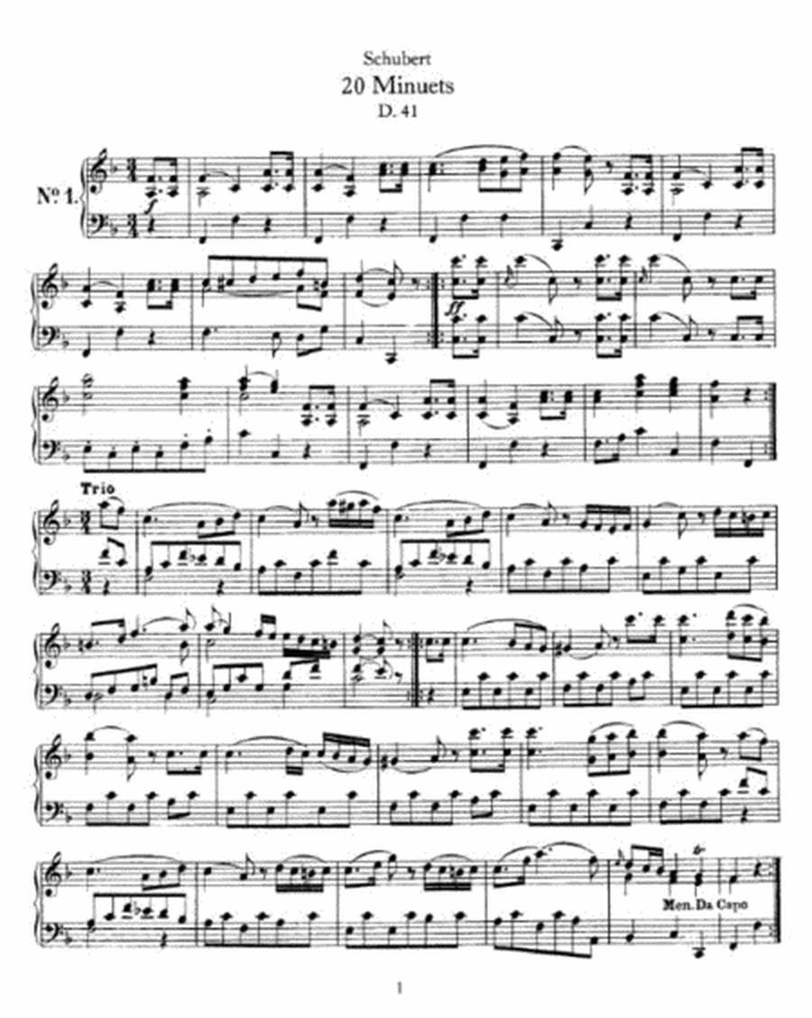 Schubert - 20 Minuets D. 41