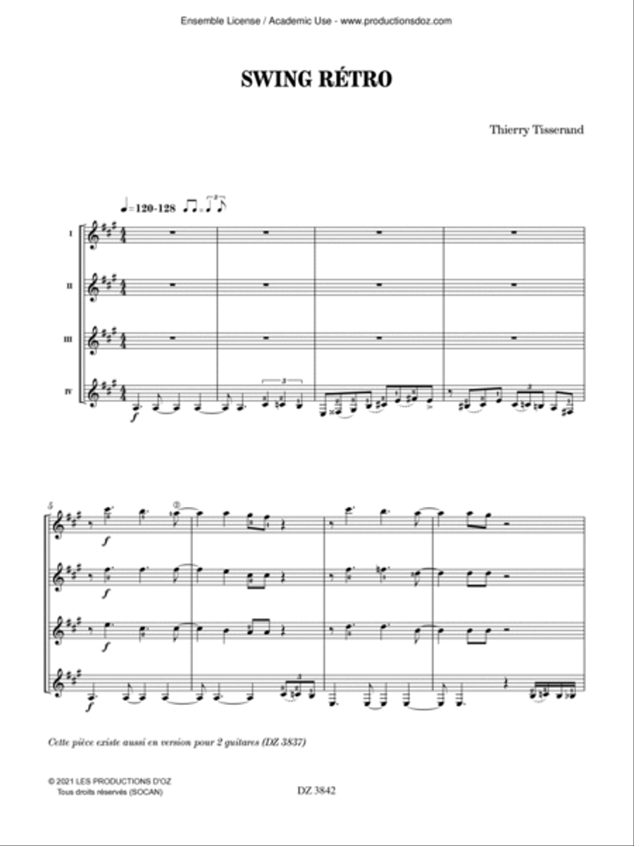 Swing rétro Guitar Ensemble scores gallery preview page 3