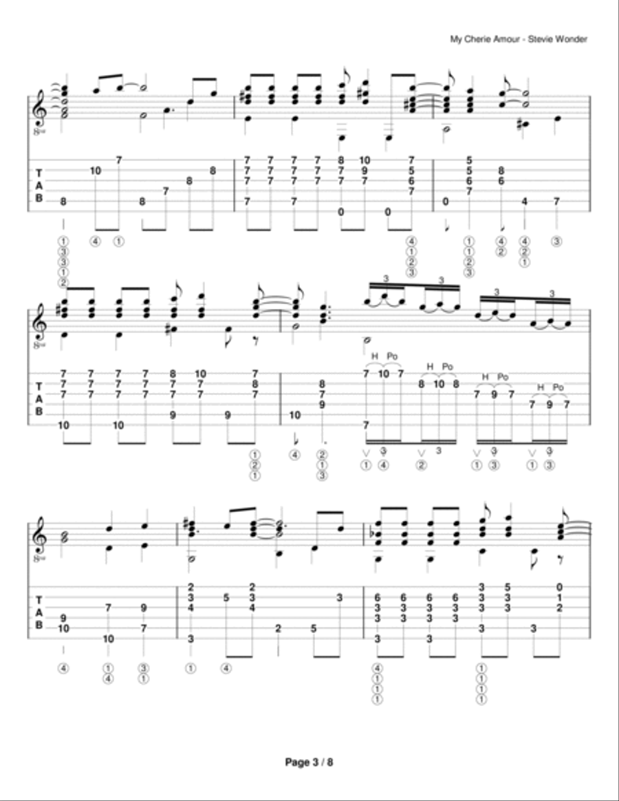 My Cherie Amour Electric Guitar scores gallery preview page 3