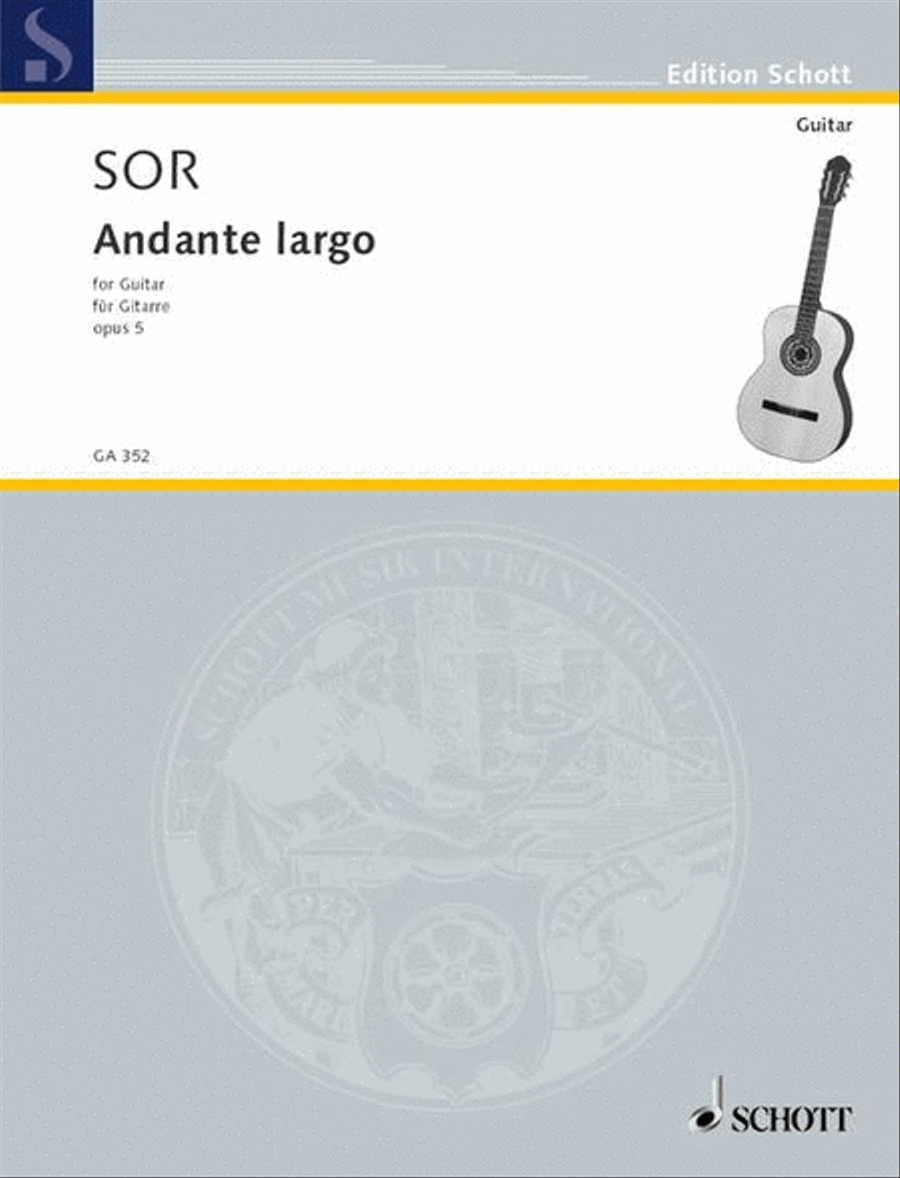 Andante largo Classical Guitar scores gallery preview page 1