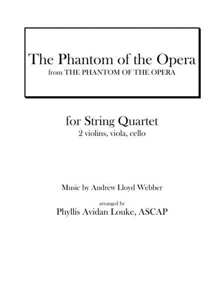The Phantom Of The Opera for STRING QUARTET image number null