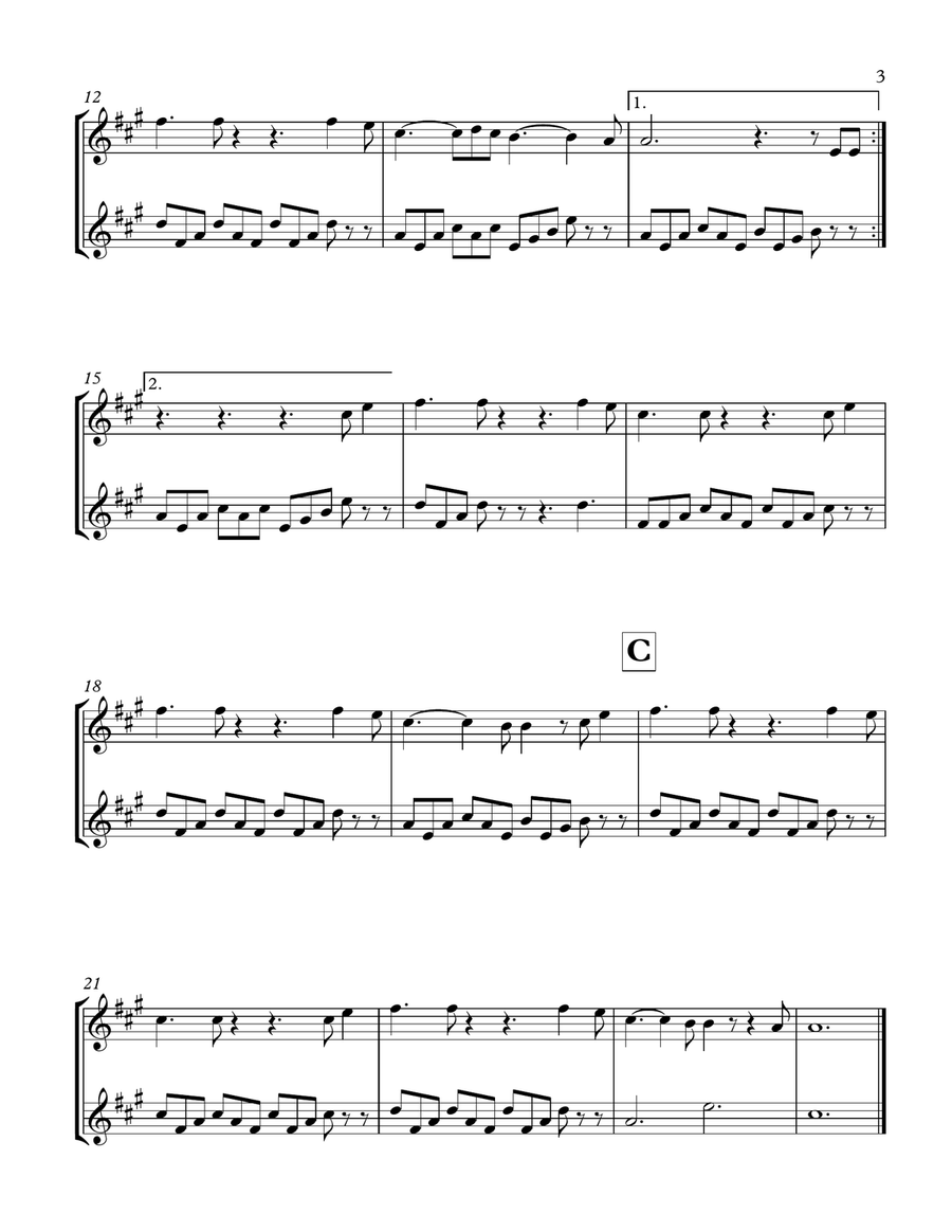 Hallelujah Woodwind Duet scores gallery preview page 3
