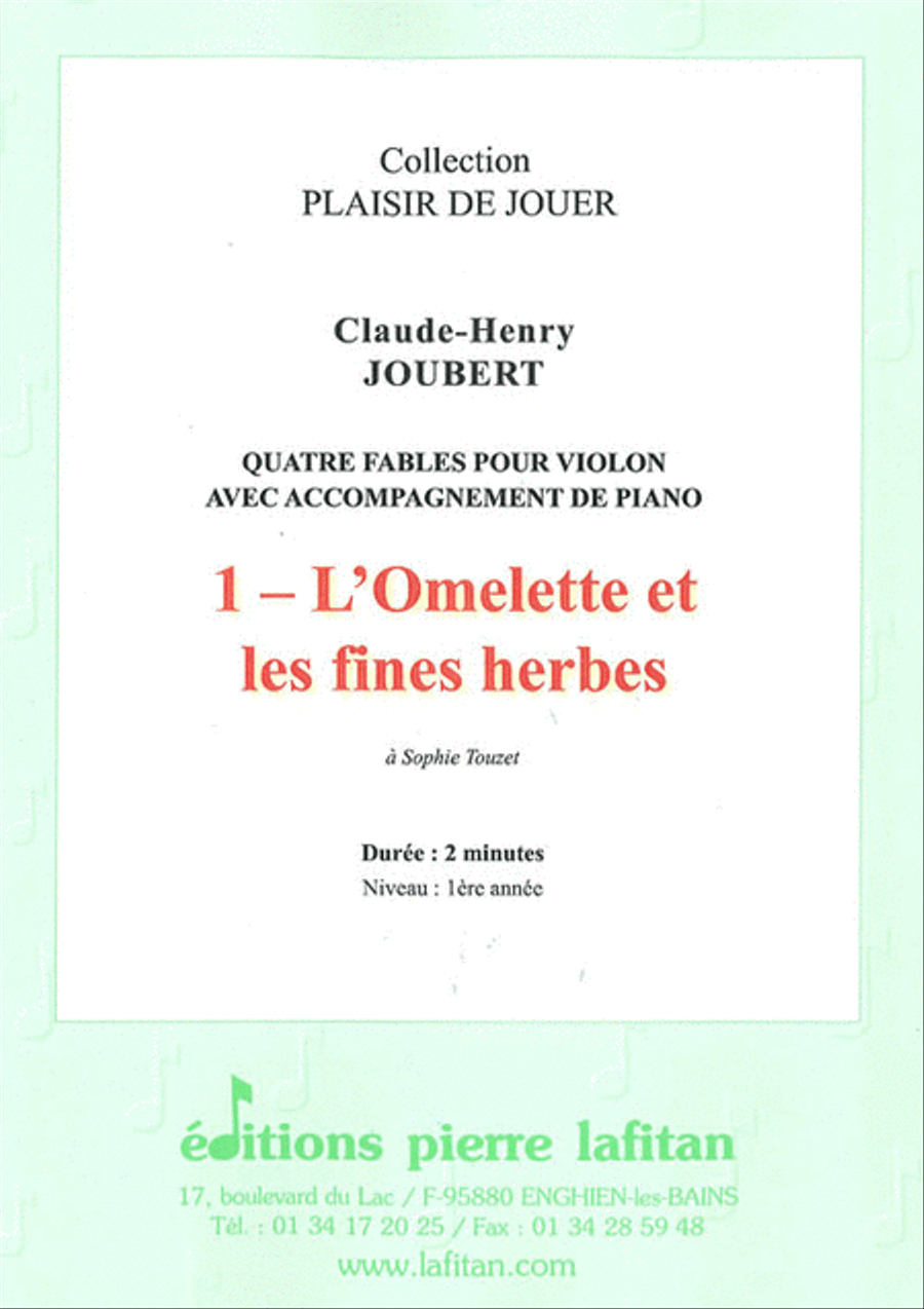 4 Fables - 1. L'Omelette et Les Fines Herbes Violin Solo scores gallery preview page 1