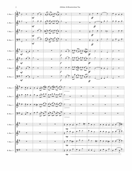Alleluia In Resurrectione Tua arranged for recorder octet or recorder orchestra image number null
