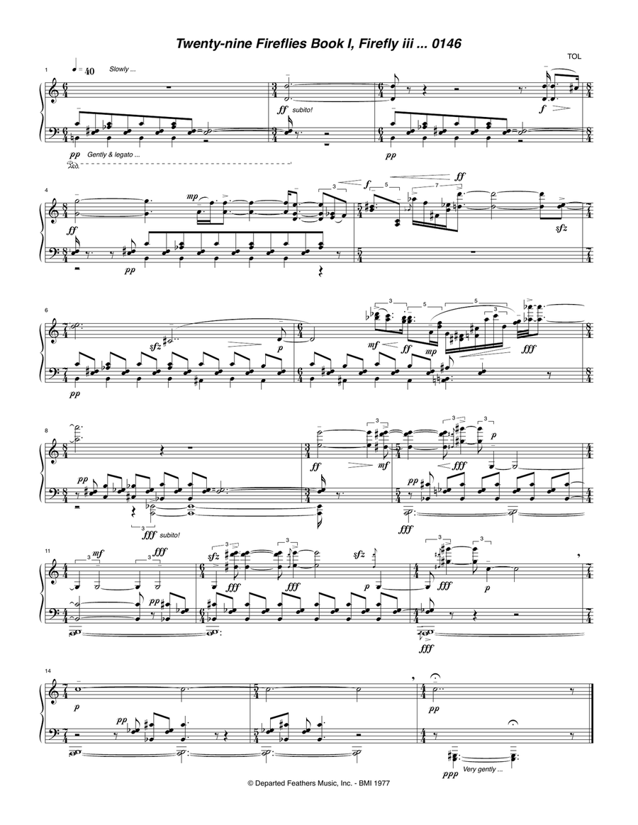 Twenty-nine Fireflies Book I, Firefly iii 0146 Piano Solo scores gallery preview page 1