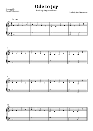 Ode to Joy (Easy/Beginner Piano)