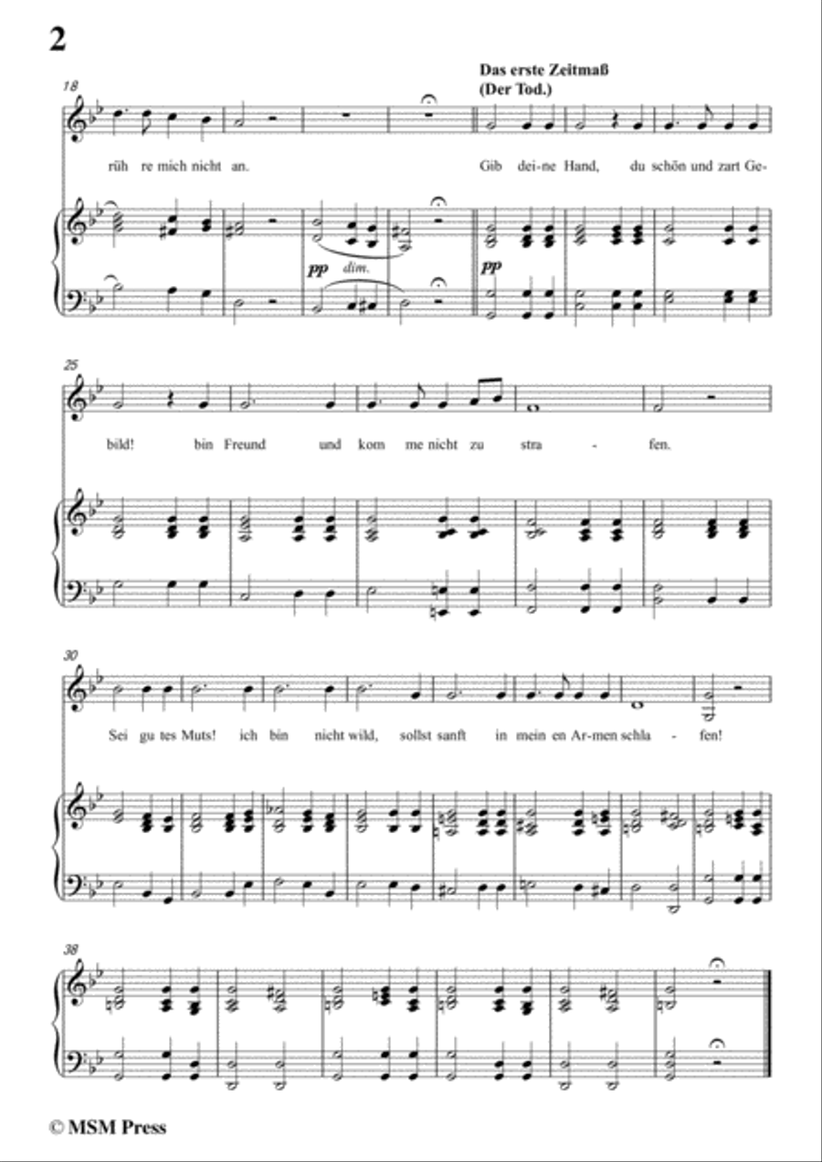 Schubert-Der Tod und das Mädchen,Op.7 No.3,in g minor,for Voice&Piano Voice scores gallery preview page 4
