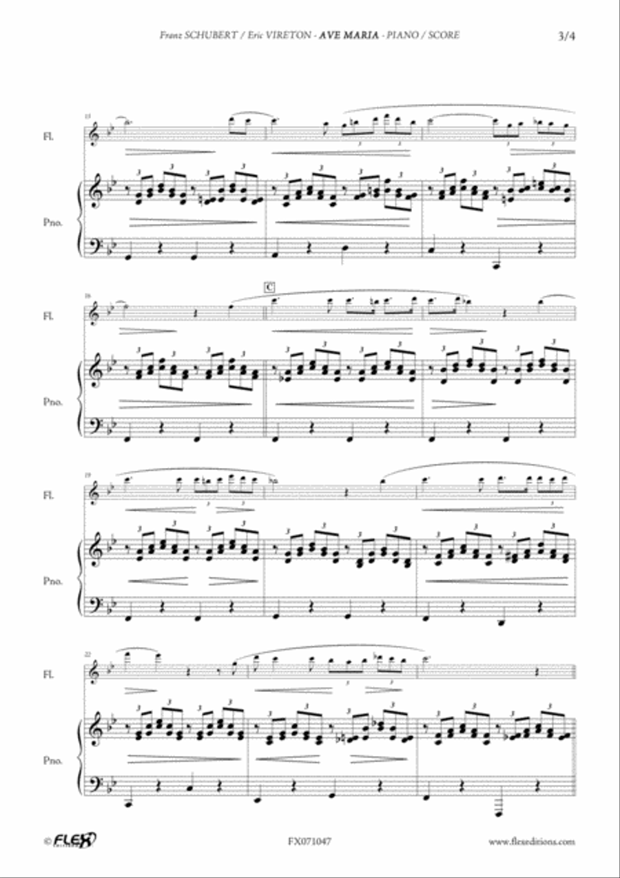 Ave Maria Flute Solo scores gallery preview page 3