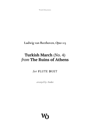 Book cover for Turkish March by Beethoven for Flute Duet