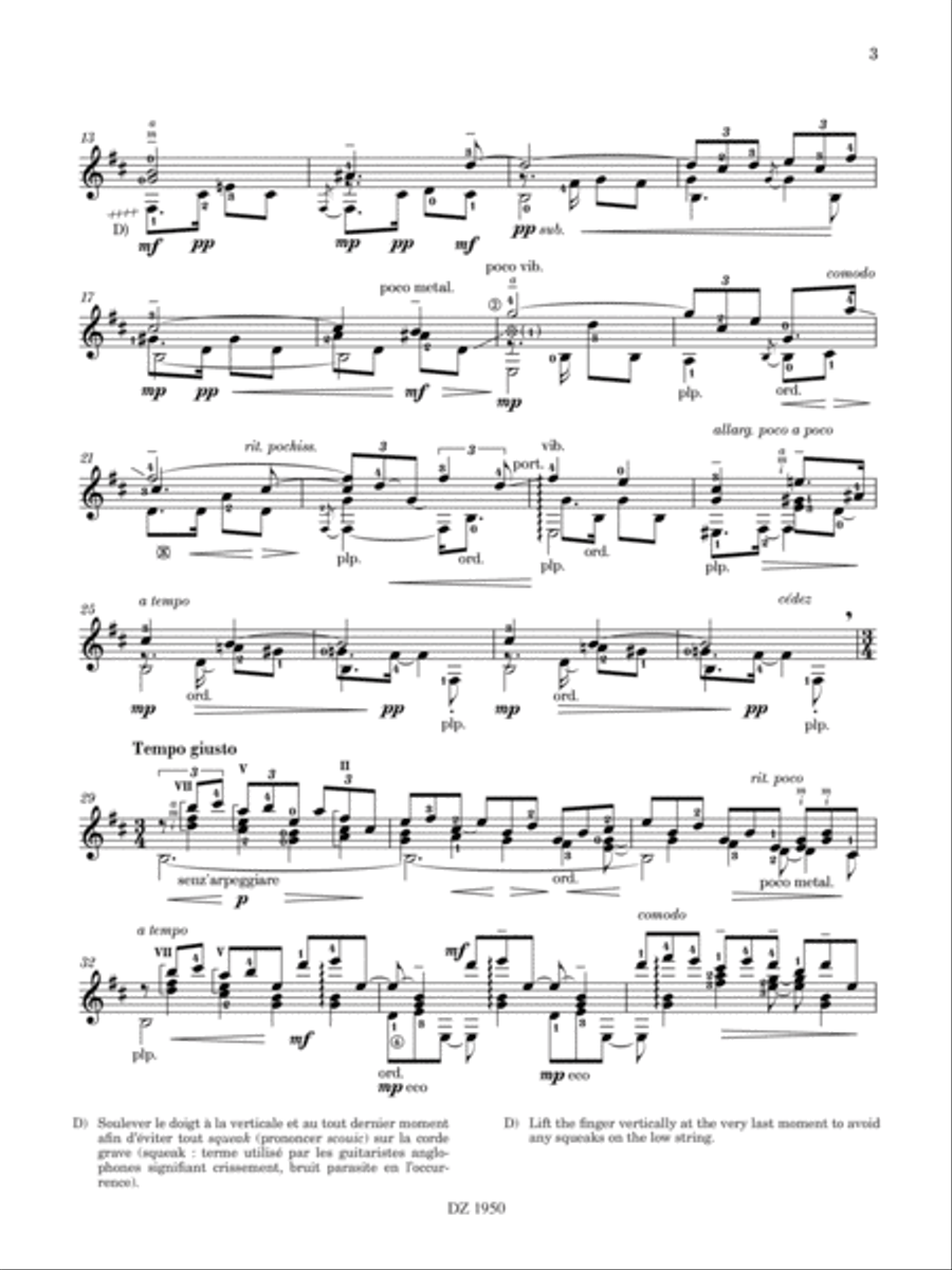 Les 100 de Roland Dyens - Alba nera Classical Guitar scores gallery preview page 3