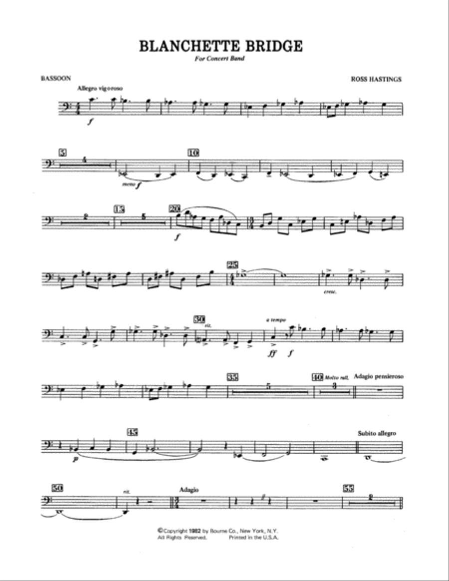 Blanchette Bridge - Bassoon Concert Band scores gallery preview page 1