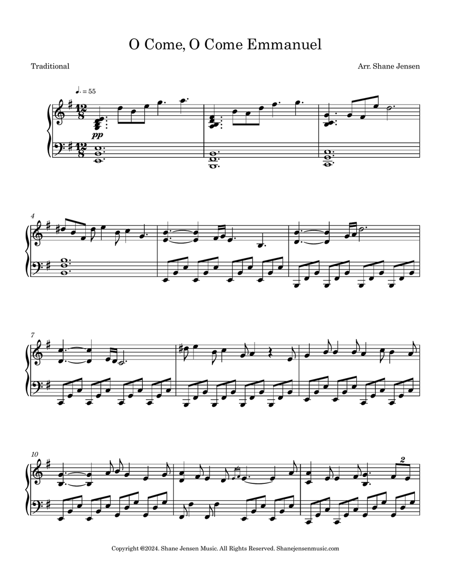 O Come, O Come Emmanuel O Come, O Come Emmanuel Piano Solo scores gallery preview page 1