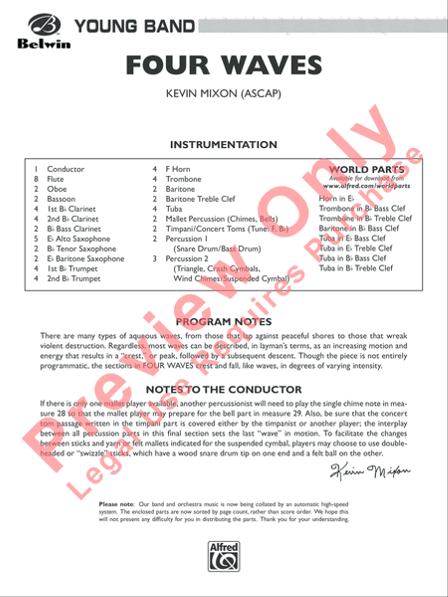 Four Waves Four Waves Concert Band scores gallery preview page 2
