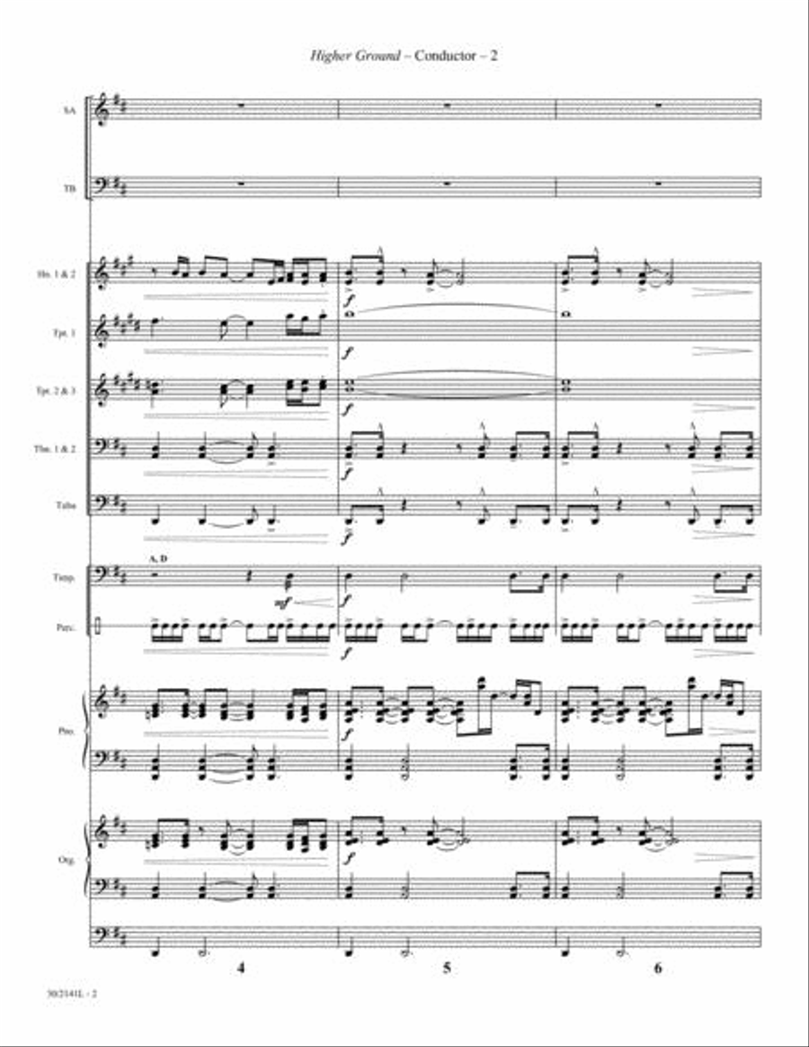 Higher Ground - Organ, Brass and Percussion Score/Parts Choir scores gallery preview page 3