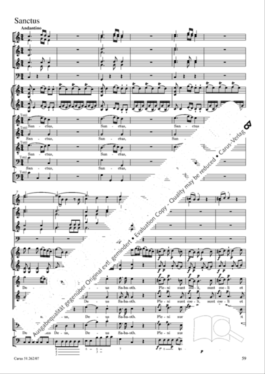 Missa longa in C major (Missa longa in C) 4-Part scores gallery preview page 60