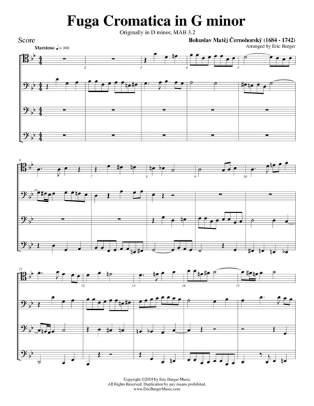 Fuga Cromatica in G minor for Trombone or Low Brass Quartet