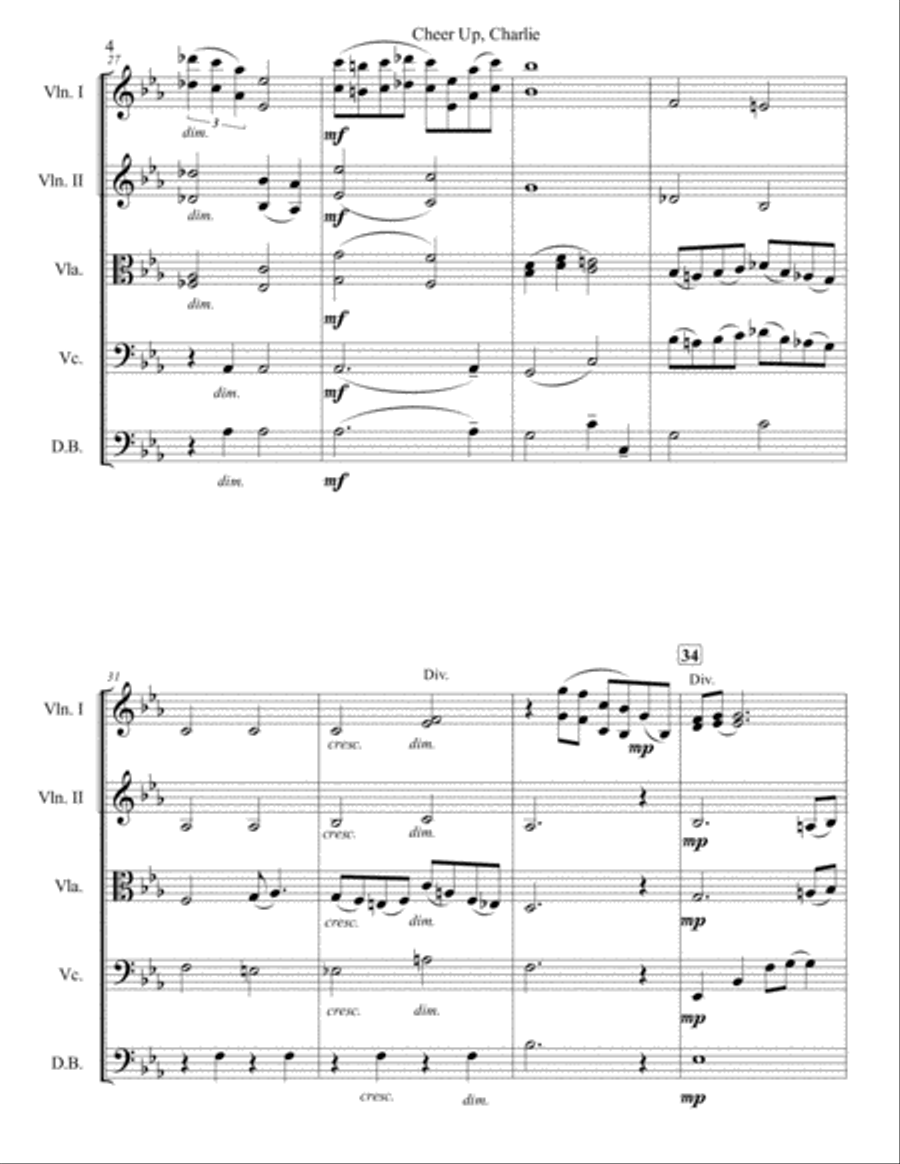 Cheer Up, Charlie String Orchestra scores gallery preview page 5
