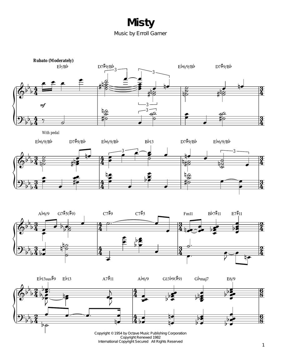Misty Piano scores gallery preview page 1