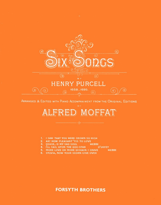 Book cover for Six Songs of Henry Purcell