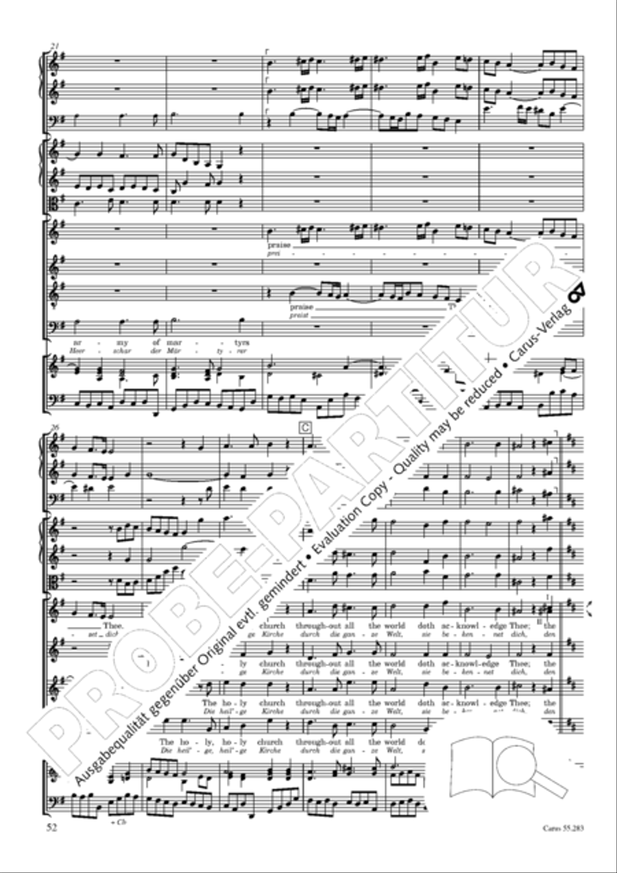 Te Deum for the Victory of Dettingen SSATB scores gallery preview page 69