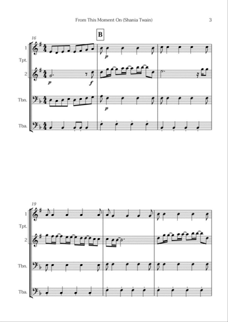 From This Moment On Brass Quartet scores gallery preview page 3