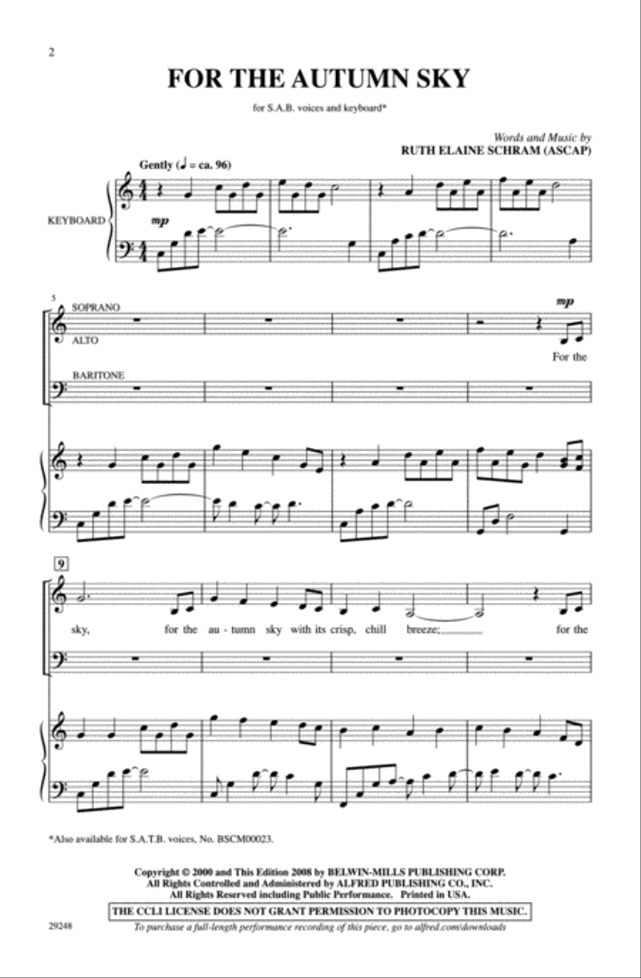 For the Autumn Sky 3-Part scores gallery preview page 2