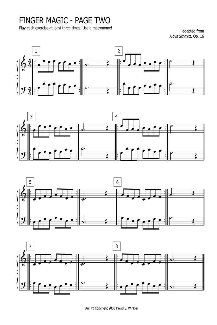 Finger Magic: Technical Exercises for the Piano Piano Method scores gallery preview page 3