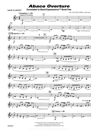 Abaco Overture: 2nd B-flat Clarinet