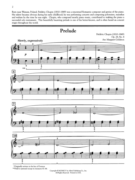Prelude, Op. 28, No. 4