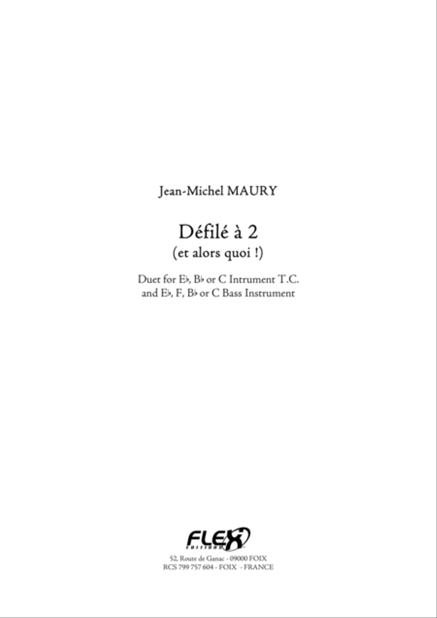 Defile a 2 Bass Clarinet scores gallery preview page 1