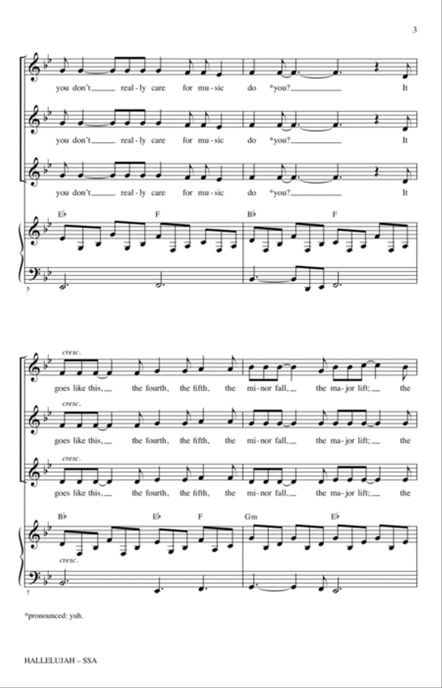 Hallelujah (arr. Roger Emerson) SSA scores gallery preview page 2