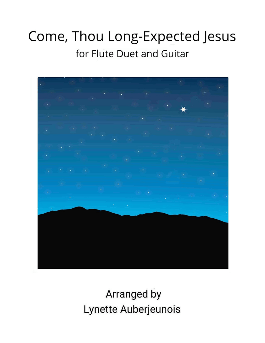 Come, Thou Long-Expected Jesus - Flute Duet with Guitar Chords Flute Duet scores gallery preview page 1