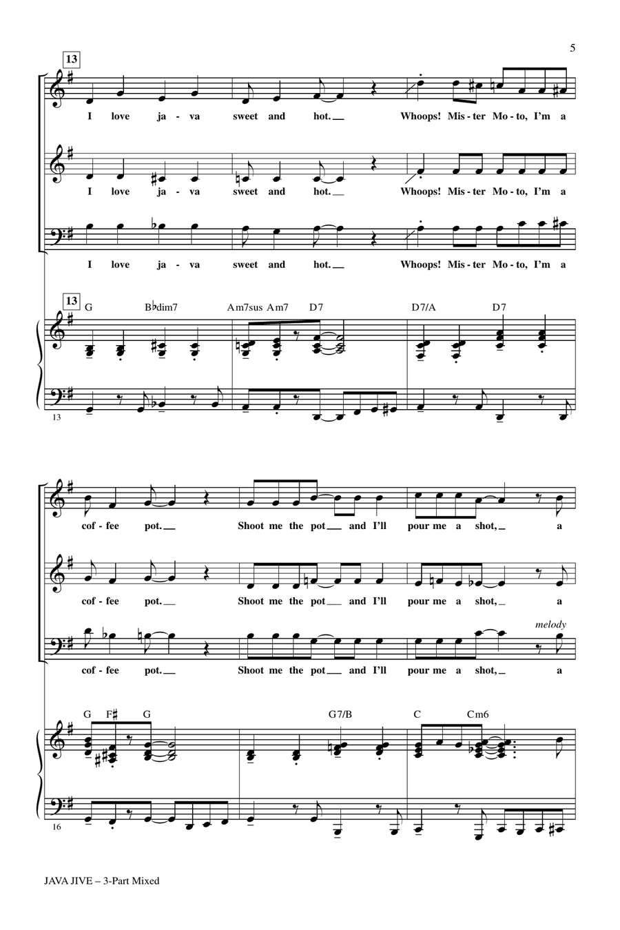 Java Jive (arr. Kirby Shaw) 3-Part scores gallery preview page 3