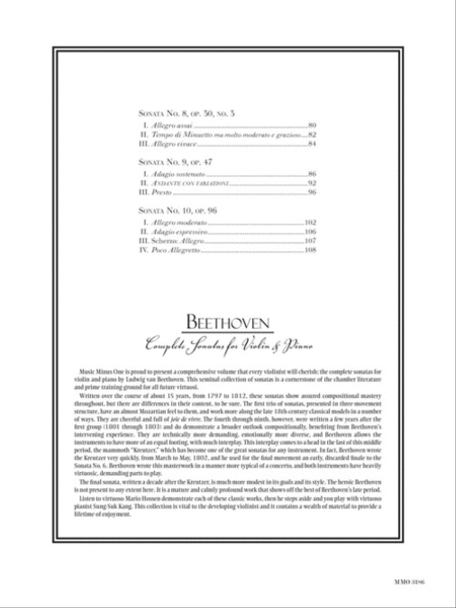 Beethoven - Complete Sonatas for Violin & Piano Violin Solo scores gallery preview page 3