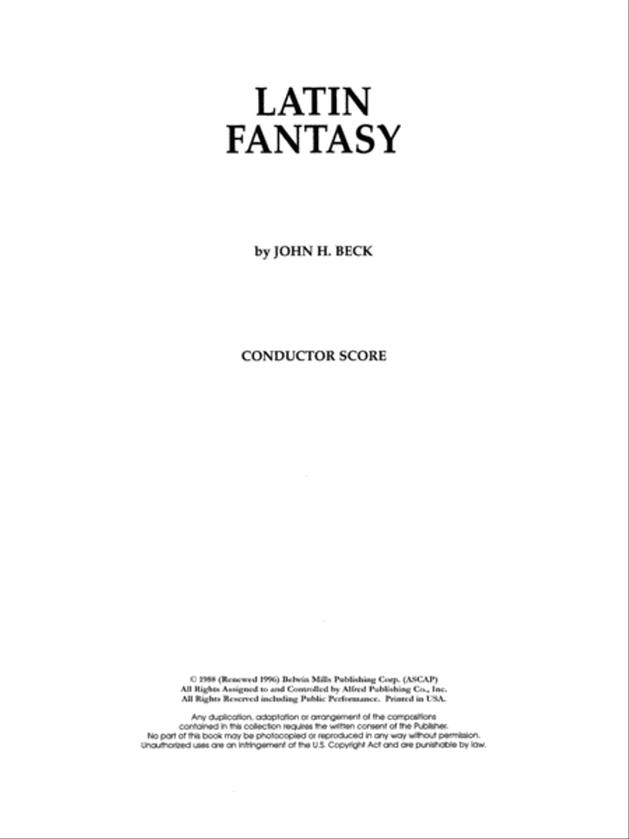 Latin Fantasy: Score Percussion Ensemble scores gallery preview page 1