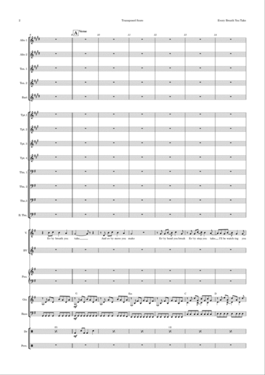 Every Breath You Take Every Breath You Take Jazz Ensemble scores gallery preview page 2