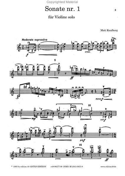 Sonate Nr. 1 fur Violine solo