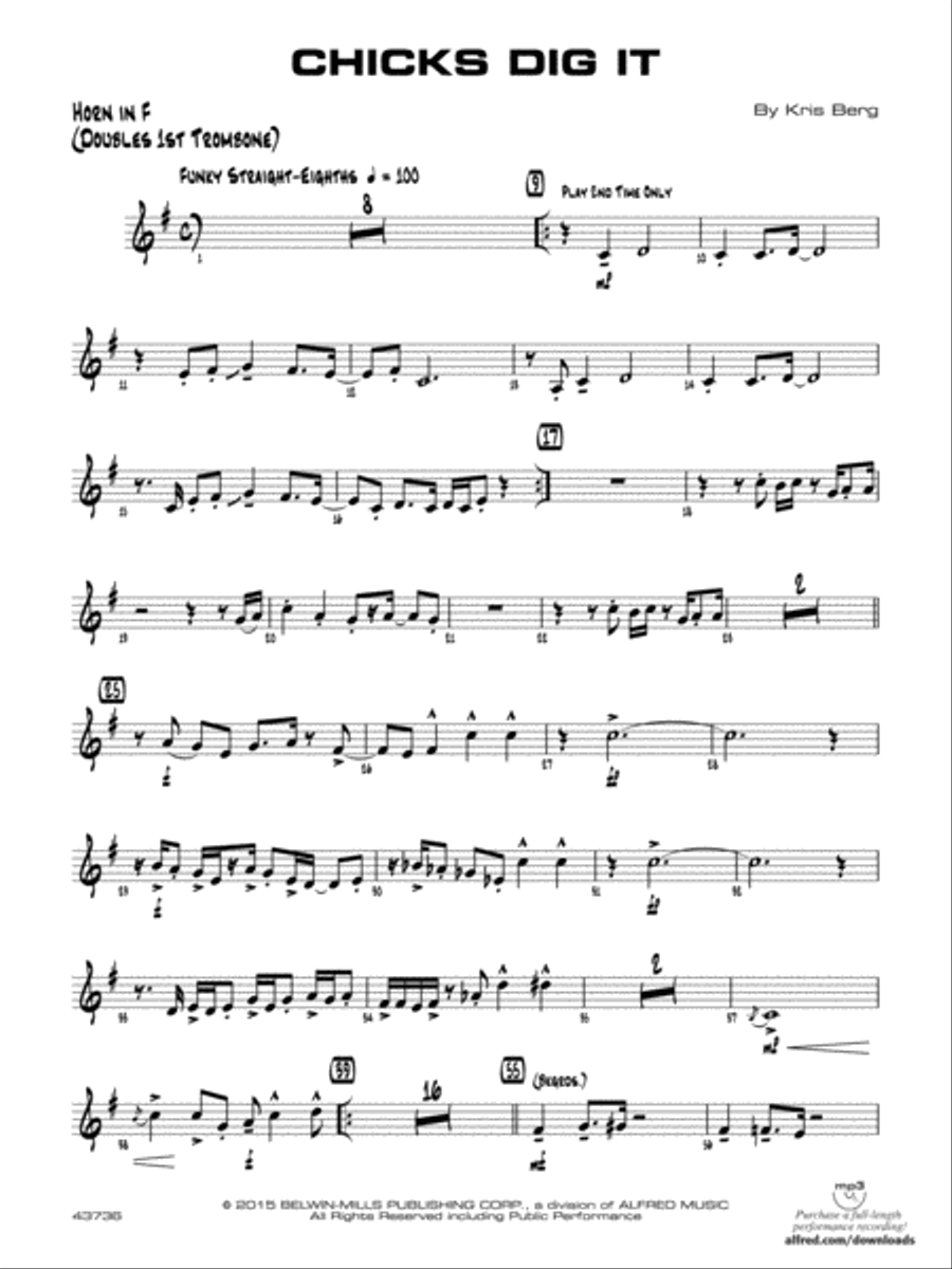 Chicks Dig It: 1st F Horn Jazz Ensemble scores gallery preview page 1