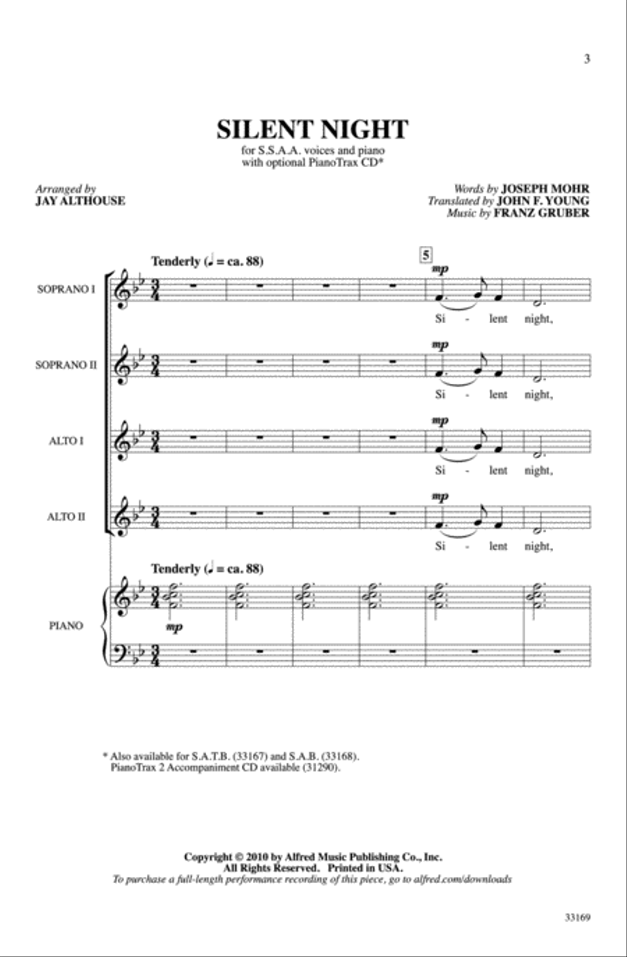 Silent Night Silent Night Women's Choir scores gallery preview page 2