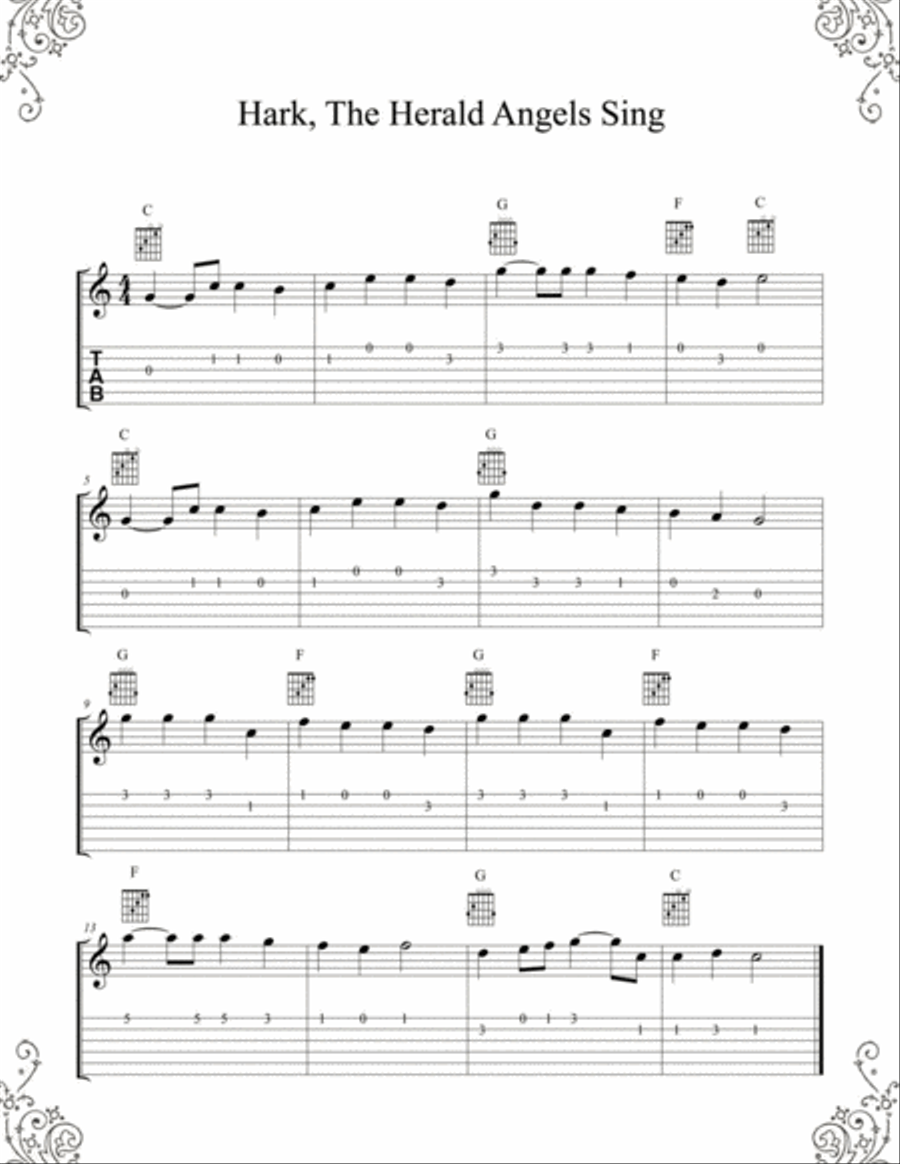 12 Christmas Songs - Beginner guitar Guitar Tablature scores gallery preview page 5