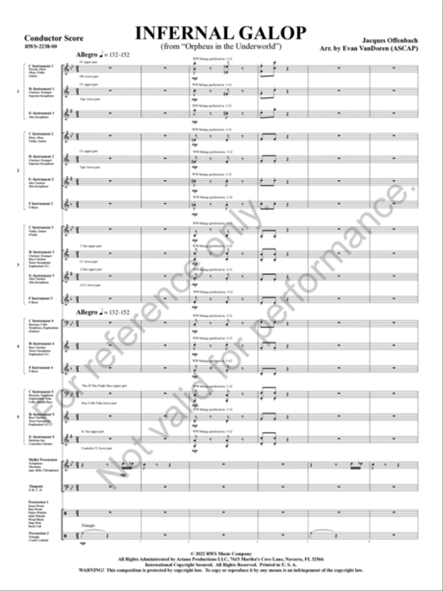 Infernal Galop Concert Band scores gallery preview page 4