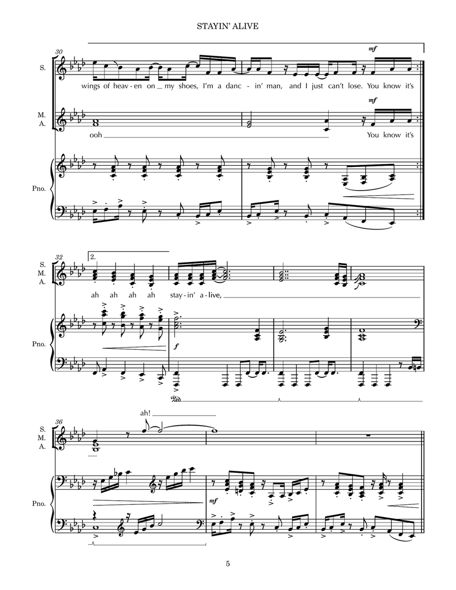 Stayin' Alive SSA scores gallery preview page 5