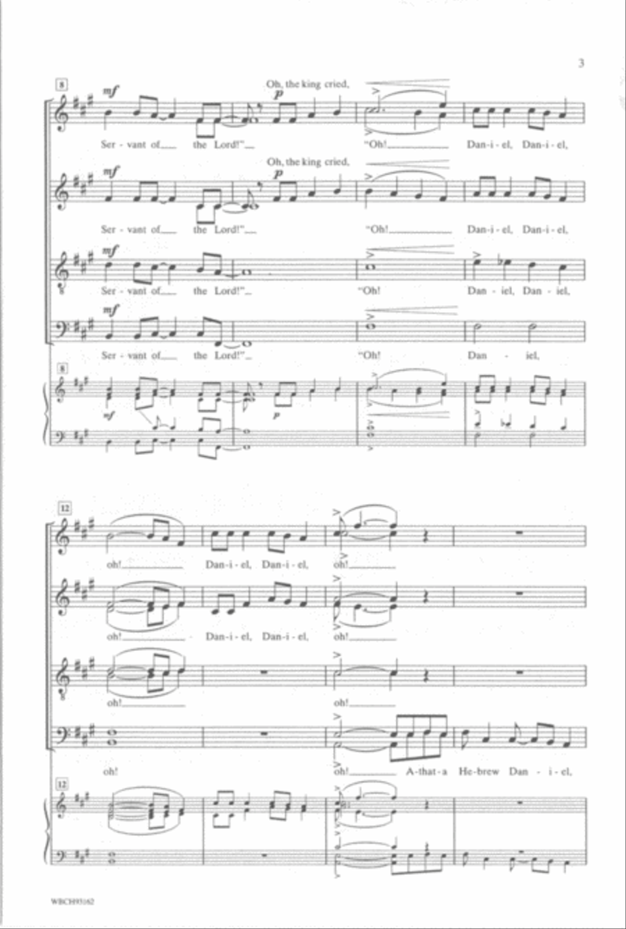 Daniel, Daniel, Servant of the Lord 4-Part scores gallery preview page 3