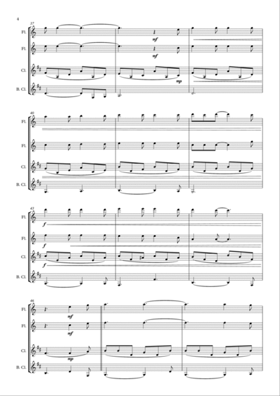 Hallelujah Hallelujah Woodwind Quartet scores gallery preview page 4