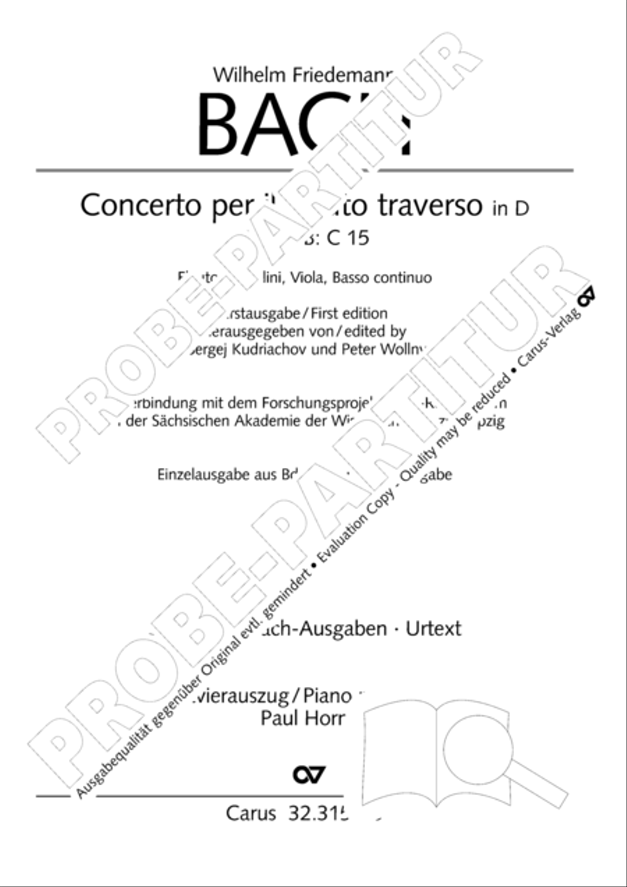 Flute concerto in D major (Flotenkonzert in D) Flute scores gallery preview page 2