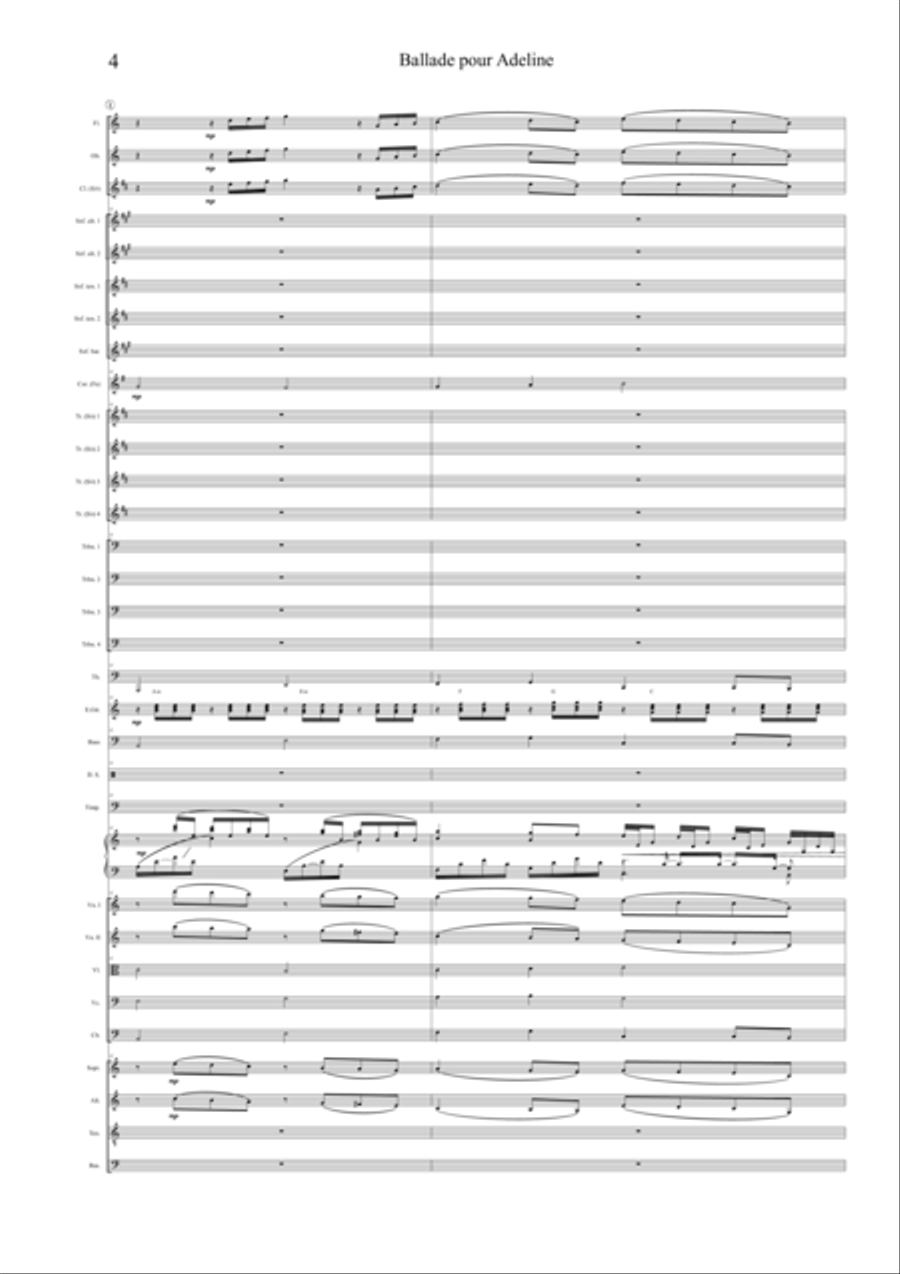 Ballade Pour Adeline Chamber Orchestra scores gallery preview page 4