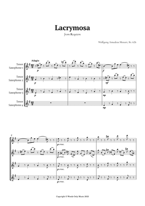 Lacrymosa by Mozart for Tenor Sax Quartet