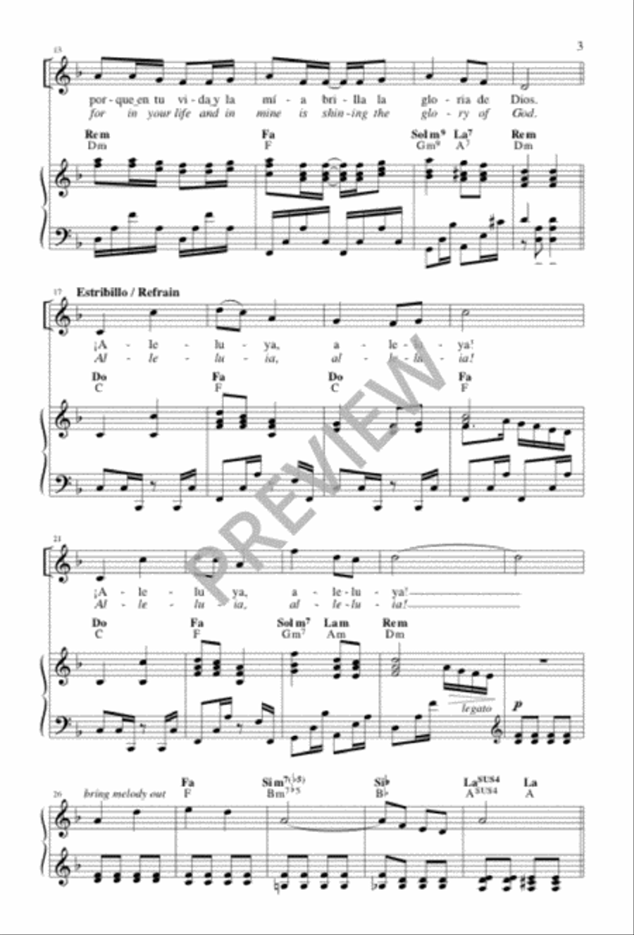 El cielo canta alegría / Heaven Is Singing for Joy 4-Part scores gallery preview page 3